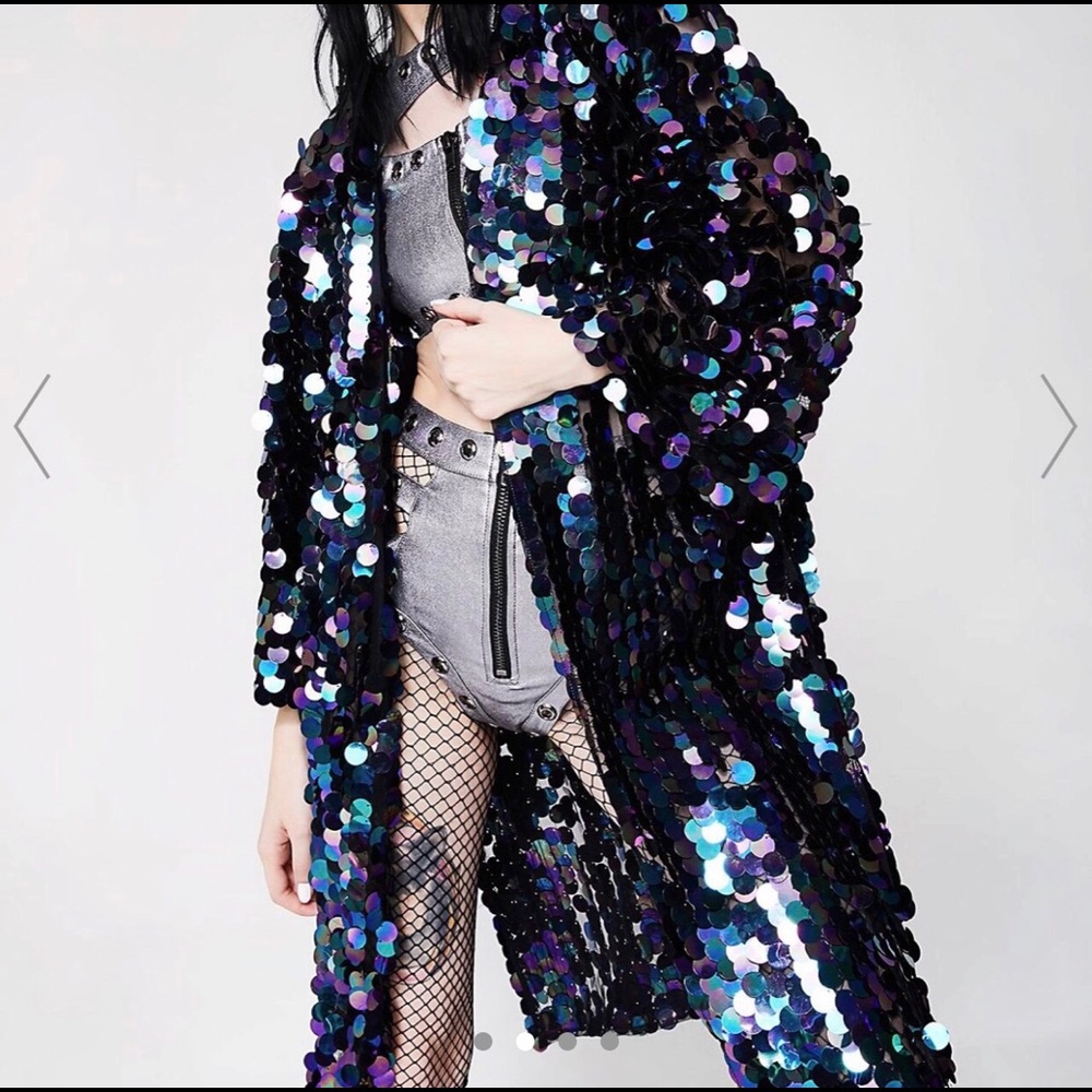 Club Exx OIL SLICK GLIMMER GODDESS SEQUIN KIMONO